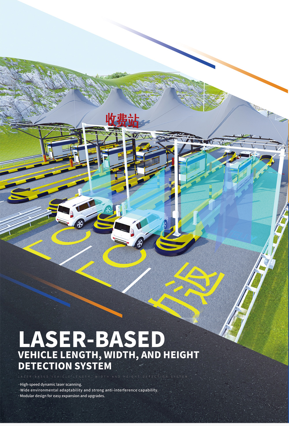 ILS-04-(001-009) Laser-based vehicle length, width, and height detection system